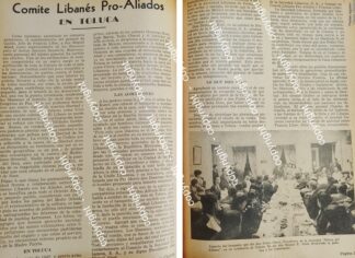 AFICHE ANTIGUO. COMITE LIBANES PRO ALIADOS 1942 TOLUCA