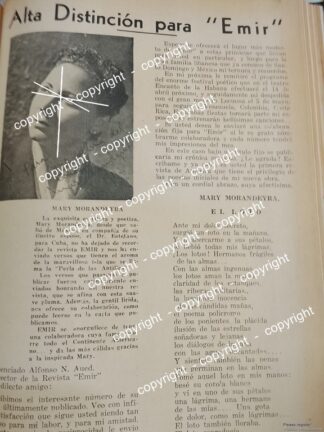 AFICHE ANTIGUO. MARY MORANDEYRA PRESENTA LIBRO 1942 ESCRITORES