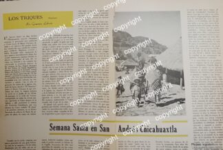 HOJA DE PRENSA RETRO. LOS INDIGENAS TRIQUIS DE CHICAHUAXTLA 1972