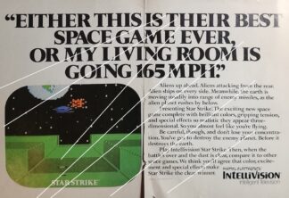 AFICHE RETRO. INTELLIVISION LANZA EL VIDEO JUEGO. STAR STRIKE. 1982 / VIDEO JUEGOS