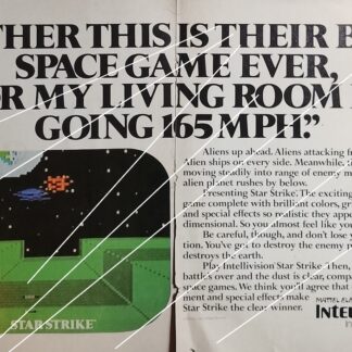 AFICHE RETRO. INTELLIVISION LANZA EL VIDEO JUEGO. STAR STRIKE. 1982 / VIDEO JUEGOS