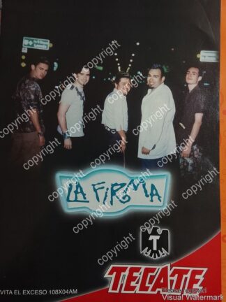 HOJA DE PUBLICIDAD RETRO. TECATE Y GRUPO LA FIRMA 2004