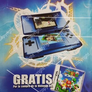 CARTEL PUBLICITARIO RETRO. LANZAN NINTENDO DS ELECTRIC BLUE 2005