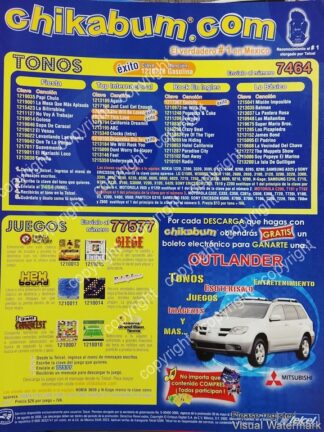 CARTEL PUBLICITARIO RETRO. CHICABUM, TONOS PARA CELULAR 2002 /2