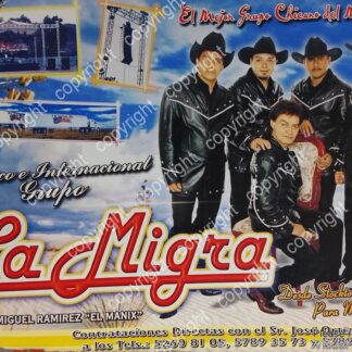 HOJA DE PUBLICIDAD RETRO. GRUPO MUSICAL. LA MIGRA 2005