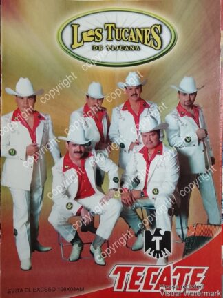 HOJA DE PUBLICIDAD RETRO. TECATE Y GRUPO LOS TUCANES DE TIJUANA 2003