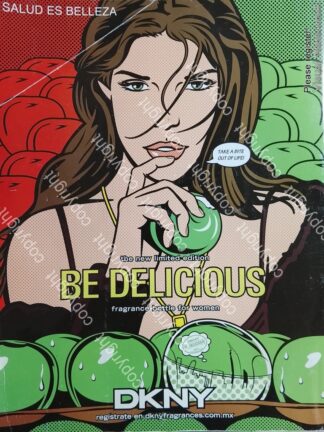 CARTEL PUBLICITARIO RETRO. PERFUMES BE DELICIUS DKNY 2008