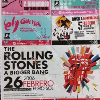 CARTEL PUBLICITARIO RETRO. CARTELERA DE CONCIERTOS DE OCESA 2006 ROLLING STONES