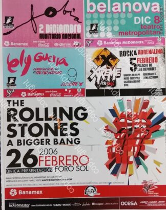 CARTEL PUBLICITARIO RETRO. CARTELERA DE CONCIERTOS DE OCESA 2006 ROLLING STONES