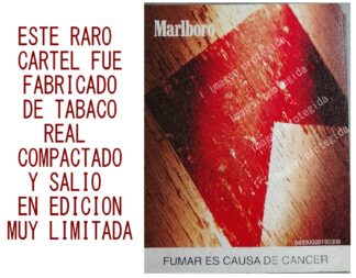 CARTEL PUBLICITARIO RETRO. MARLBORO. HECHO DE TABACO REAL 2004 / raro
