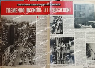 AFICHE RETRO. INCENDIO DEL HOTEL CORONA, ARAGON, ESPAÑA 1979 /CATASTROFES