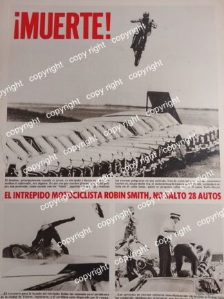 AFICHE RETRO. MUERE EL MOTOCLISTA ROBIN SMITH 1979 /ARTISTAS