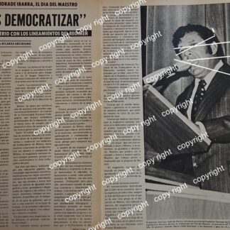 AFICHE RETRO. DISCURSO. JOSE LUIS ANDRADE IBARRA 1978 /POLITICOS