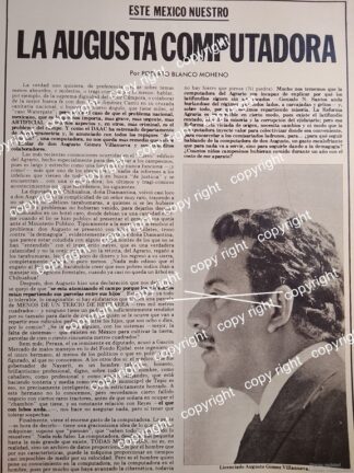 AFICHE RETRO. AUGUSTO GOMEZ VILLANUEVA /1977 POLITICOS