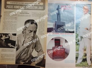 NOTA DE PRENSA RETRO. SOBRE LA MUERTE DE AGUSTIN LARA Y SU CASA 1979