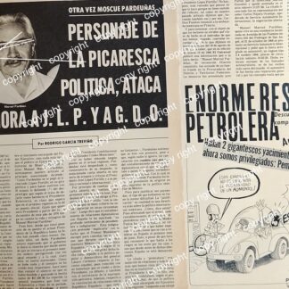 AFICHE RETRO. MANUEL MOSCUE PARDUEÑAS /POLITICOS 1970s