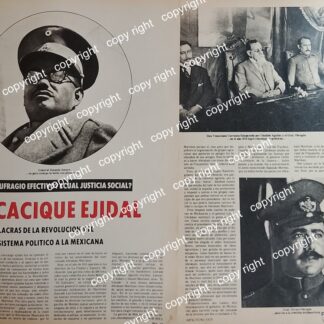 AFICHE RETRO. GENERAL. JOAQUIN AMARO , CACIQUE EJIDAL 1970s /MILITARES