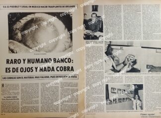 AFICHE RETRO. INICIAN TRANSPLANTE DE CORNEAS EN MEXICO 1970s /MEDICINA