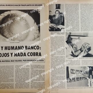 AFICHE RETRO. INICIAN TRANSPLANTE DE CORNEAS EN MEXICO 1970s /MEDICINA