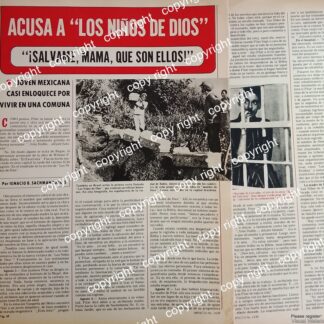 AFICHE RETRO. ESCANDALO DE LA SECTA. LOS NIÑOS DE DIOS 1977 / RELIGION
