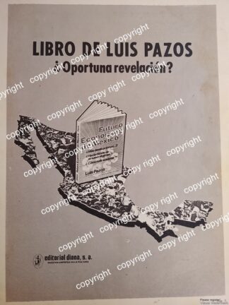 AFICHE RETRO. LANZAN LIBRO DE LUIS PASOS. EDITORIAL DIANA 1979 /EDITORIALES