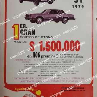 AFICHE RETRO. SORTEO DE CARIDAD DE YUCATAN ( DIF ) 1979 /RARISIMO