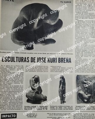 AFICHE VINTAGE. EXPOSICION DEL ESCULTOR JOSE KURI BREÑA 1977 /ESCULTORES