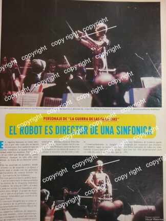 AFICHE VINTAGE. C3PO DE STAR WARS DIRIGE CONCIERTO 1978 /RARO