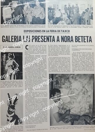 AFICHE RETRO. GALERIA LAI. EXPOSICION DE NORA BETETA 1979 /PINTORES