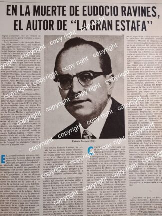 AFICHE RETRO. MUERTE DE EUDOCIO RAVINES 1979 /ESCRITORES /POLITICOS