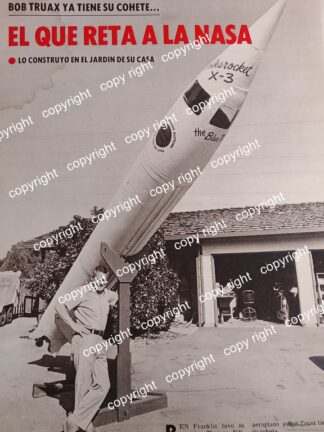 AFICHE RETRO. ROBERT TRUAX Y SU COHETE X-3 NASA /CIENTIFICOS