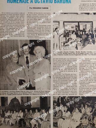 AFICHE RETRO. HOMENAJE AL DR. OCTAVIO BARONA CHAMBON 1980 /MEDICOS