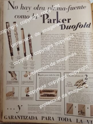 AFICHE ANTIGUO. PLUMAS FUENTE PARKER DUOFOLD 1931 T. POSTER