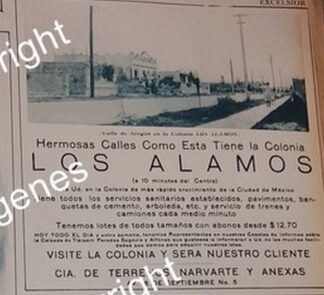 CARTEL ANTIGUO. CONSTRUYEN COLONIA LOS ALAMOS D.F 1931 /BIENES RAICES /16