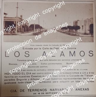 CARTEL ANTIGUO. CONSTRUYEN COLONIA LOS ALAMOS D.F 1931 /BIENES RAICES /19