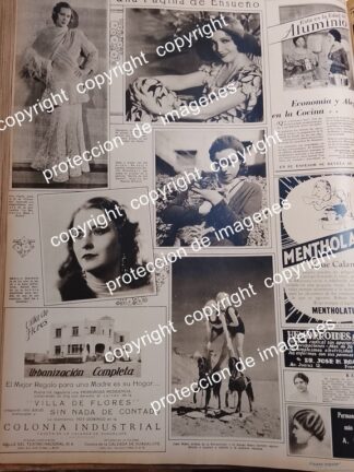 AFICHE ANTIGUO. ROSITA MONTENEGRO, CLAUDETTE COLBERT Y MAS / ACTRICES 1931