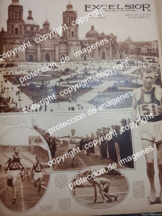 AFICHE ANTIGUO. CATEDRAL Y PLAZA DE LA CONSTITUCION 1931 LDM MARATON