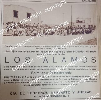 CARTEL ANTIGUO. CONSTRUYEN COLONIA LOS ALAMOS D.F 1931 /BIENES RAICES /25