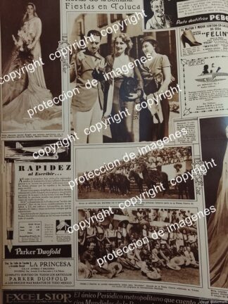 AFICHE ANTIGUO. FIESTAS CHARRAS EN TOLUCA / FERNANDO TORRE BLANCA ETC 1932 /LDM