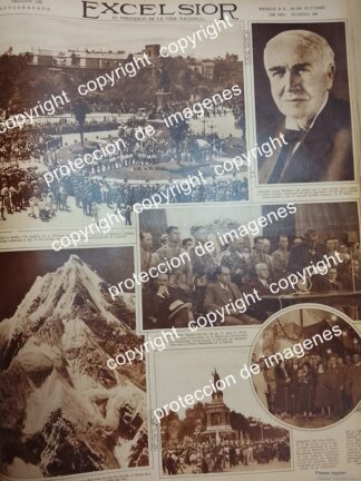 AFICHE ANTIGUO. NOTA. MUERE TOMAS ALBA EDISON 18 OCTUBRE 1931 Y MAS NOTAS