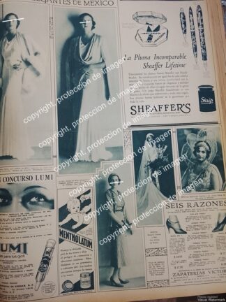 AFICHE ANTIGUO. ARTEMISA ELIAS CALLES MODELA VESTIDOS DE CASA COMBE 1931 ASM