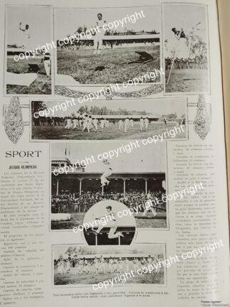 AFICHE ANTIGUO 1911 JUEGOS OLIMPICOS. ESCUELA NACIONAL PREPARATORIA
