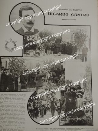 AFICHE ANTIGUO 1911 REQUIEM EN TUMBA DEL MUSICO RICARDO CASTRO /MUSICOS