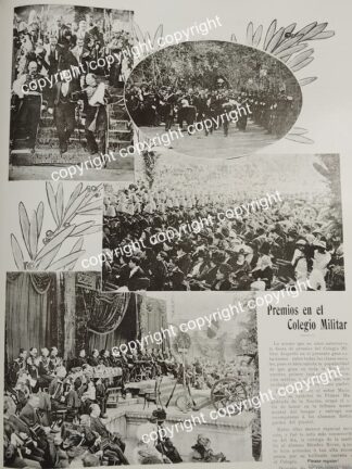 AFICHE ANTIGUO 1911 FRANCISCO I MADERO EN EL COLEGIO MILITAR CONDECORACIONES /MILITARIA