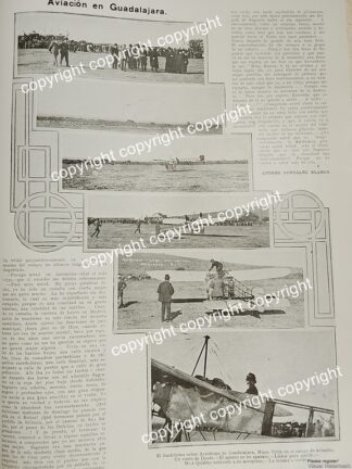 AFICHE ANTIGUO 1911 HARRIET QUIMBY EN EL AERODROMO DE ANALCO GUADALAJARA / PILOTOS AVIACION