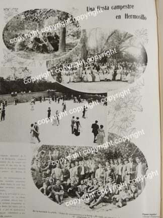 AFICHE ANTIGUO 1911 FIESTA EN LA QUINTA DEL MOLINO DE LUZ, HERMOSILLO SONORA. / LDM