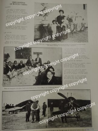 AFICHE ANTIGUO 1911 EL PILOTO MARTIN MEDIA /FLORES MAGON Y MAS / AVIACION