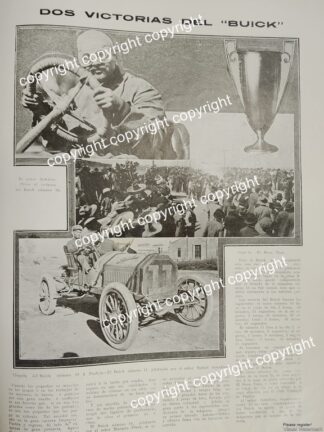 AFICHE ANTIGUO 1911 CARTEL ANTIGUO AUTOS BUICK 1911 CARRERA DE EL BUEN TONO