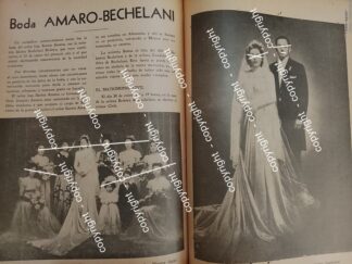AFICHE ANTIGUO. BODA. AMARO BECHELANI 1942 Y FAMILIA
