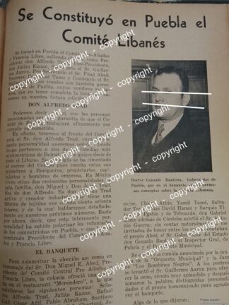 AFICHE ANTIGUO. CREAN COMITE PRO ALIADOS DE FRANCIA 1942 PUEBLA / GONZALO BAUTISTA